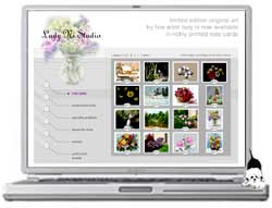 Fine art floral note cards from Lady Ni Studio